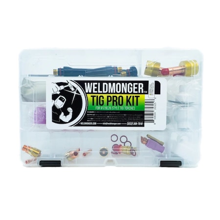Weldmonger Weldmonger TIG PRO Kit for 17/18/26 Style Torches Furick Cup/CK Worldwide Genuine Parts WM-TIGPRO-17